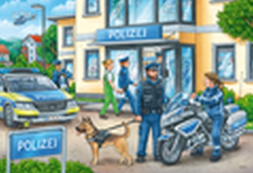 Ravensburger 050314 Puzzle: Unterwegs mit Polizeimeisterin Hannah 2x24 Teile