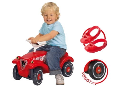 BIG Bobby-Car inkl. Flüsterräder und Schuhschoner, Kunststoff, rot, ab 12 Monate.