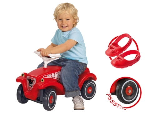 BIG Bobby-Car inkl. Flüsterräder und Schuhschoner, Kunststoff, rot, ab 12 Monate.