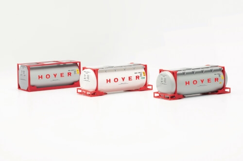 Herpa 076500-006 3er Set Tankcontainer, Hoyer