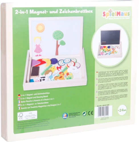 SpielMaus Holz 2in1 Magnet-und Zeichenbrettbox