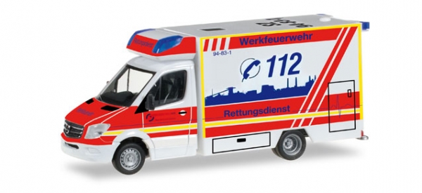 Herpa 092340 Mercedes-Benz Sprinter Fahrtec Rettungswagen "Werkfeuerwehr Salzgitter"