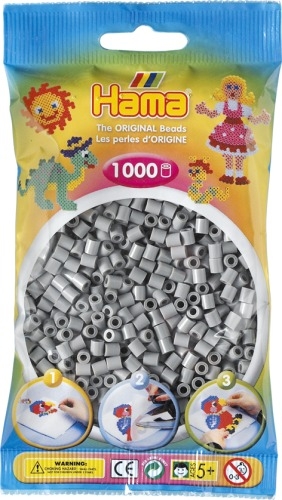 Dan Import 207-17 HAMA Bügelperlen Midi - Grau 1000 Perlen