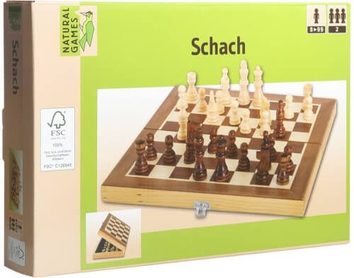 Vedes 61203800 Natural Games Schachkassette dunkel 29x29cm, FSC