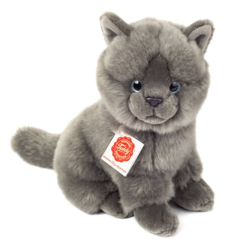 Teddy Hermann 91825 Kartäuser Katze sitzend, 20 cm