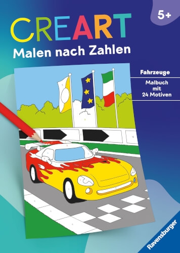 Ravensburger 48886 CreArt Malen nach Zahlen ab 5: Fahrzeuge Kreativität