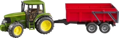 Bruder 02057 John Deere 6920 mit Wannenkippanhänger (rot)