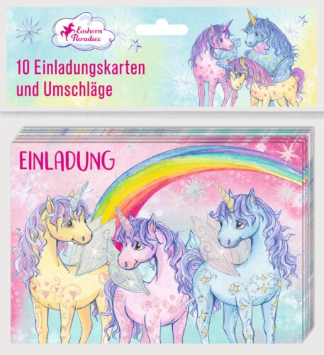 Coppenrath 71872 Einladungskarten Einhorn-Paradies (10 Ex. mit Umschlägen)
