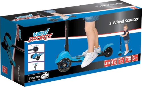 New Sports 3-Wheel Scooter Blau, 120 mm, ABEC 7