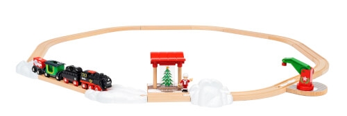Ravensburger 63601400 BRIO World 36014 Batterie-Dampflok Weihnachts-Set - Aus dem Schornstein der Lo
