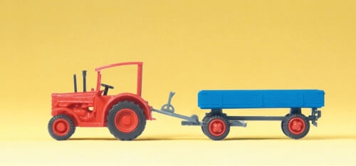 Preiser 79502 N-Hanomag-Schlepper mit Anhänger