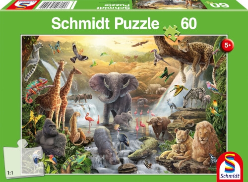 Schmidt Spiele 56454 Puzzle 60 Teile Teile iere in Afrika