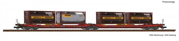 Roco 77389 Doppeltaschen-Gelenkwagen T3000e, ÖBB/RCW Bertschi