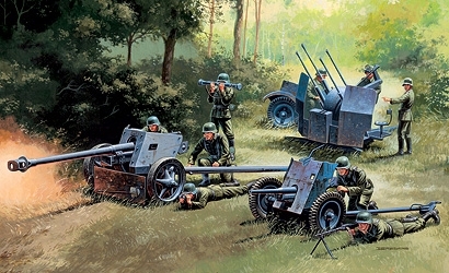 Italeri 510007026 1:72 German Guns Set: PAK35-PAK40-FLAK38