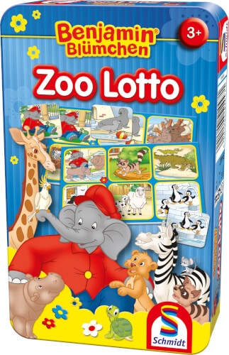 Schmidt Spiele 51447 BMM - Benjamin Blümchen, Zoo Lotto in Metalldose
