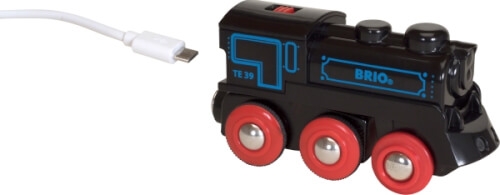 BRIO 33599000 Schwarze Akku-Lok mit Mini-USB, Kunststoff, ab 3 Jahren