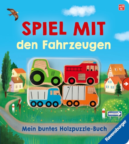 Ravensburger 41765 Spiel mit den Fahrzeugen: Mein buntes Holzpuzzle-Buch