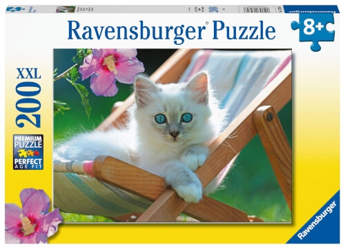 Ravensburger Kinderpuzzle 13289 - Weißes Kätzchen - 200 Teile Puzzle für Kinder ab 8 Jahren
