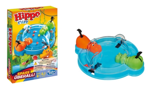 Hasbro B1001100 Hippo Flipp Kompakt, für 2 Spieler, ab 4 Jahren