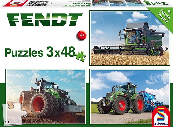 Schmidt Spiele 56221 Fendt 1050 Vario / 724 Vario / 6275L, 3x48 Teile