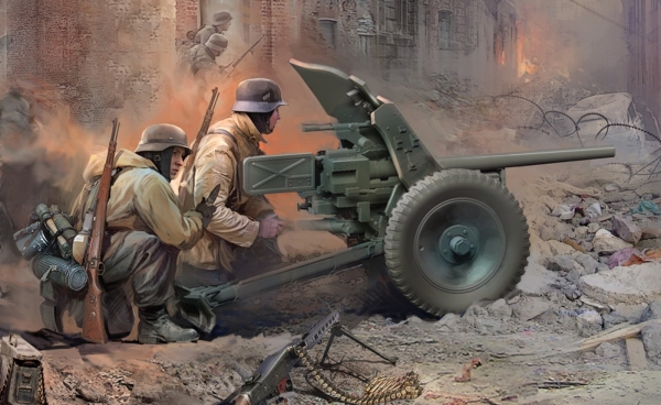 Zvezda 6114 1:72 WWII Deutsche Pak-36 mit Truppe