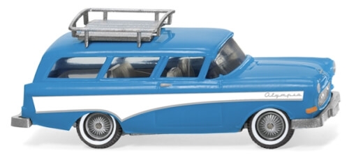 Wiking 7001 Opel Caravan '57 - hellblau/weiß