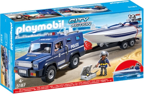 Playmobil 5187 Polizei-Truck mit Speedboot