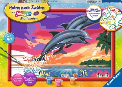 Ravensburger 28907 Malen nach Zahlen Welt der Delfine