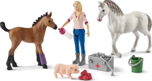 Schleich 42486 Farm World Arztbesuch bei Stute und Fohlen