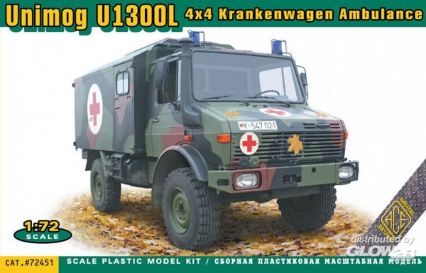 ACE ACE72451 Unimog U1300L 4x4 Krankenwagen Ambulance in 1:72