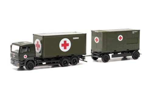 Herpa 747042 MAN TGA L Container-Hängerzug Bundeswehr/SAN