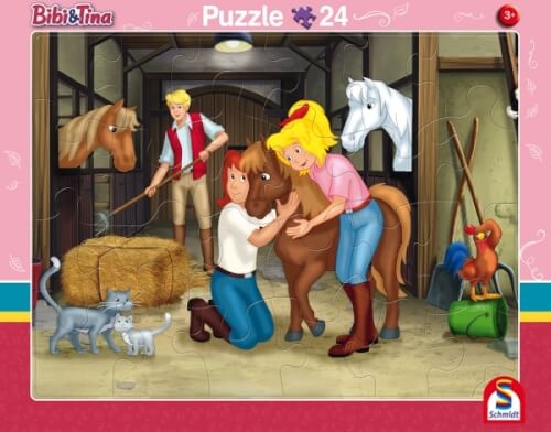 2er Set Rahmenpuzzle Bibi und Tina 24 Teile/40 Teile