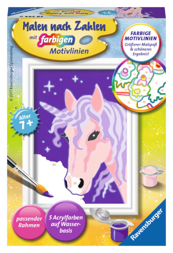 Ravensburger Malen nach Zahlen Classic Serie F Kleines Einhorn 29544 