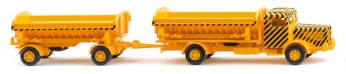 Wiking 67506 Kipperhängerzug (Büssing 8000) - verkehrsgelb