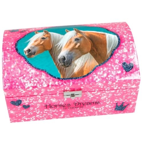 Depesche 8934 Horses Dreams Schmuckkästchen mit Geheimfach, Motiv 2, pink