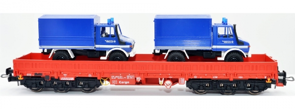 NPE NV43166 Schwerlastwagen Samms-u 454, rot, DB AG THW-Unimog V AC
