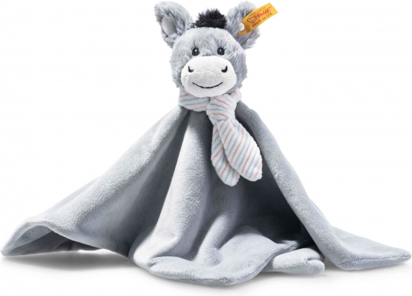 Steiff 242502 Dinkie Esel Schmusetuch 26 graublau