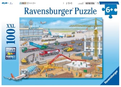 Ravensburger 106240 Puzzle Baustelle am Flughafen, 100 Teile