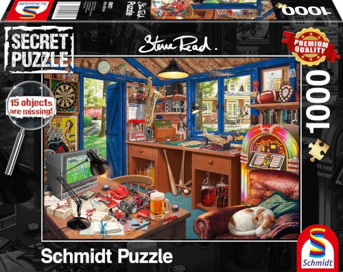 Schmidt Spiele 59977 Puzzle Secret Puzzle Vaters Werkstatt 1.000 Teile