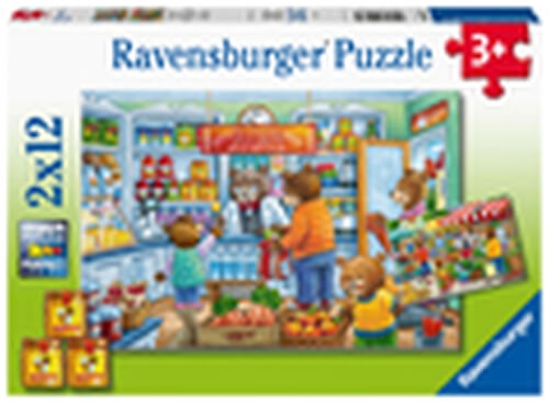 Ravensburger 05076 Puzzle Komm wir gehen einkaufen 2x12 Teile