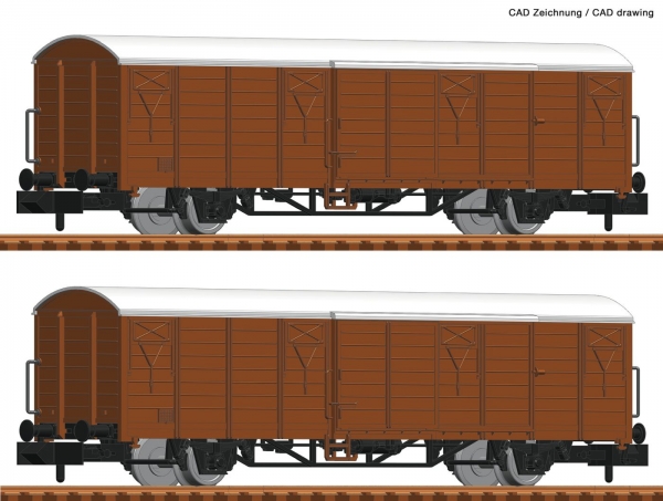 Fleischmann 826213 2-tlg. Set: Gedeckte Güterwagen, DB AG