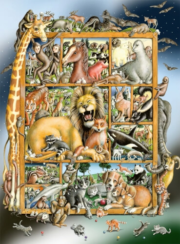 Ravensburger 12000862 Puzzle Tiere im Regal 100 Teile XXL