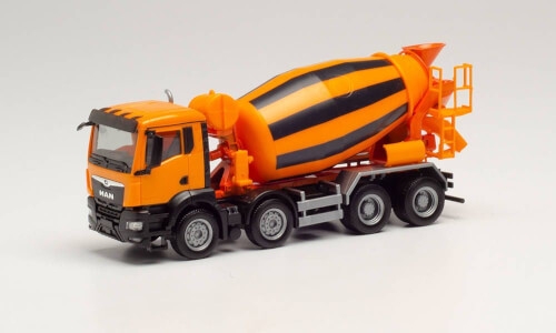 Herpa 314138 MAN TGS NN Betonmischer-LKW 4-achs, kommunalorange