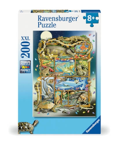 Ravensburger 12000866 Puzzle Reptilien im Regal 200 Teile XXL