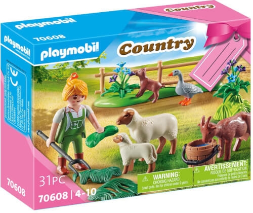 Playmobil 70608 Geschenkset ''Bäuerin mit Weidetieren''