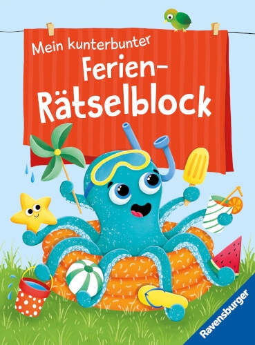 Ravensburger Mein kunterbunter Ferien-Rätselblock - Rätselspaß im Urlaub, auf Reisen oder Zuhause -