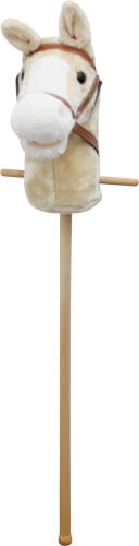 Vedes 58906301 SpielMaus Holz Plüsch Steckenpferd mit Sound, weiß, 98 cm