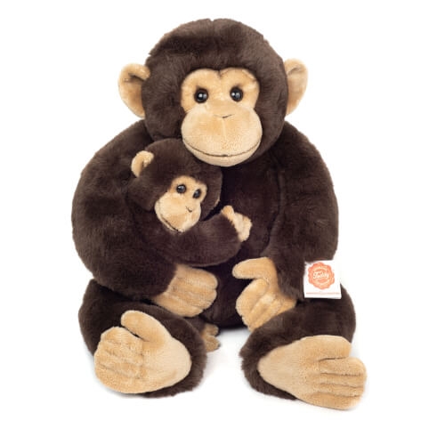 Teddy Hermann 92947 Schimpanse mit Baby 40 cm