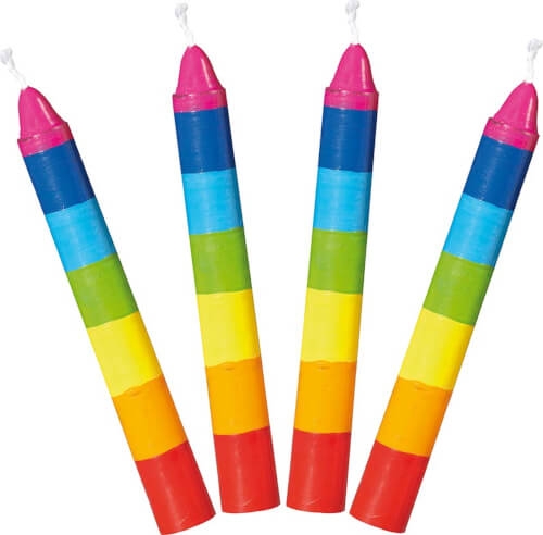 Geburtstagskerzen, bunt, 10er Set, ca. 10 cm