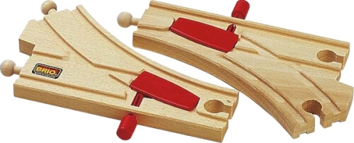 BRIO 33344004 Mechanisches Weichenpaar (L1/M1), Holz, ab 36 Monate - 6 Jahre, beige